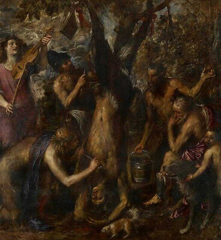 Tizian, Apollon a Marsyas, 1550-1576, Kroměříž